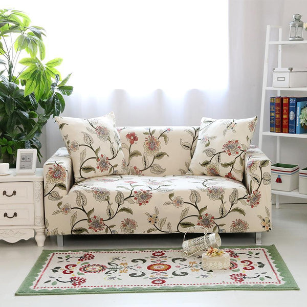 Pattern Super Stretch Sofa Cover Elegant Flower