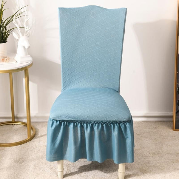 Universal High Elasticity Skirt Chair Cover Blue
