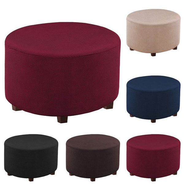 Solid Color Round Ottoman Covers