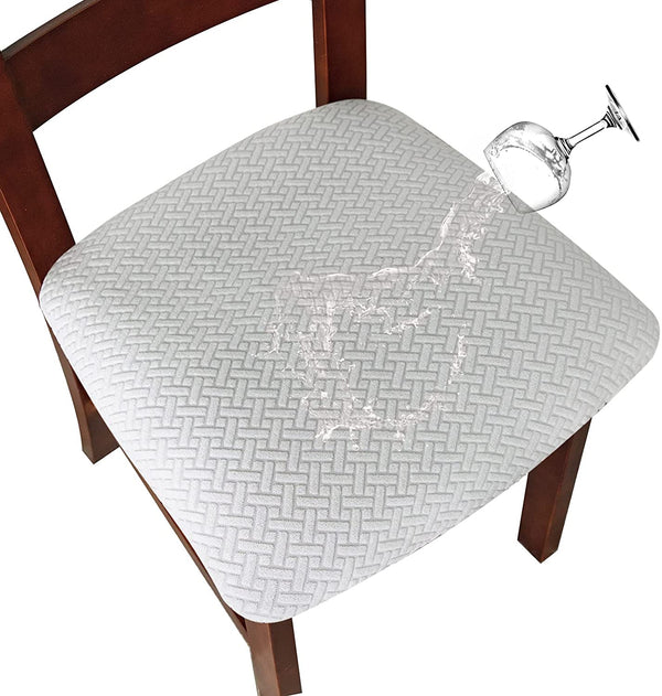 Solid Color Stretchable Dining Chair Seat Cover White