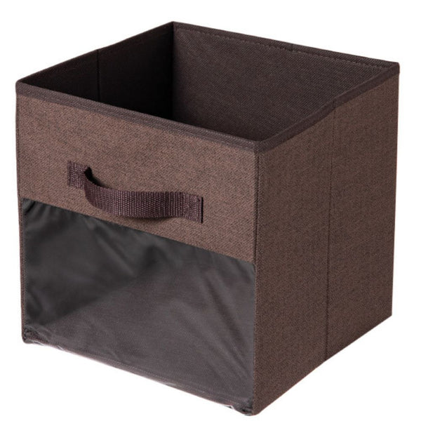 Clear Window Storage Cube Bins with Handles (27*27*27 cm)
