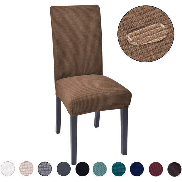 Solid Color Waterproof Stretchable Chair Covers Coffee