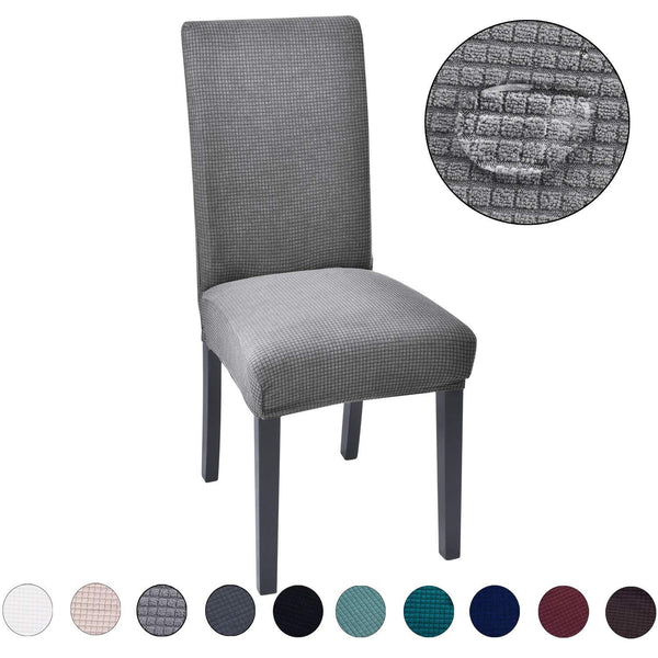Solid Color Waterproof Stretchable Chair Covers Light Grey