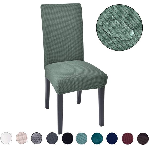 Solid Color Waterproof Stretchable Chair Covers Matcha Green