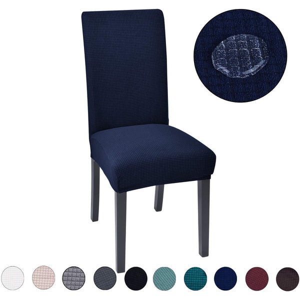 Solid Color Waterproof Stretchable Chair Covers Navy