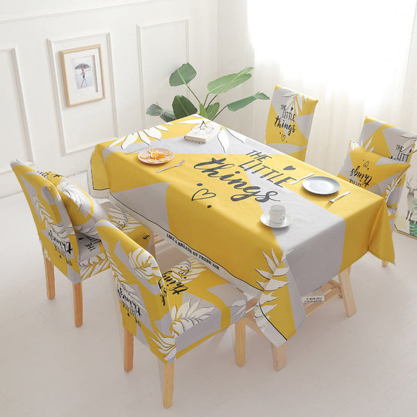 Water Oil Proof Dining Tablecloth Chair Cover Set