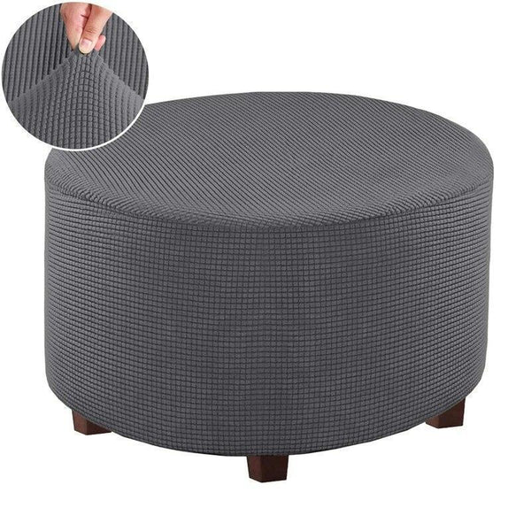 Round Ottoman Covers Grey