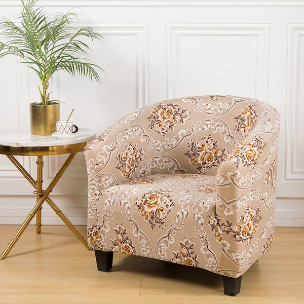 Modern Floral Tub Armchair Slipcover First Sight