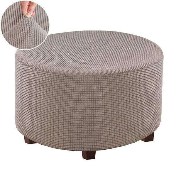Round Ottoman Covers Light Brown