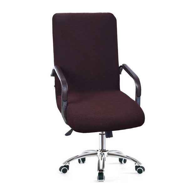 Solid Dark Color Waterproof Office Chair Cover Chocolate