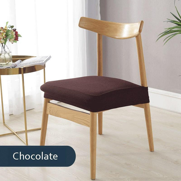 Solid Color Stretchable Dining Chair Seat Cover Chocolate
