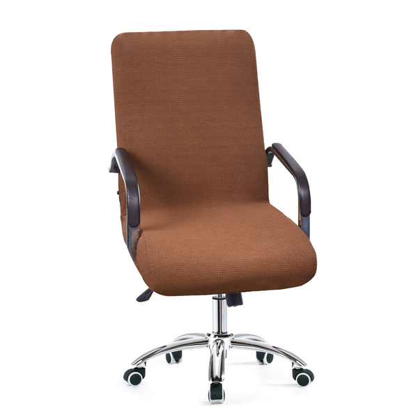 Solid Light Color Waterproof Office Chair Cover Coffee