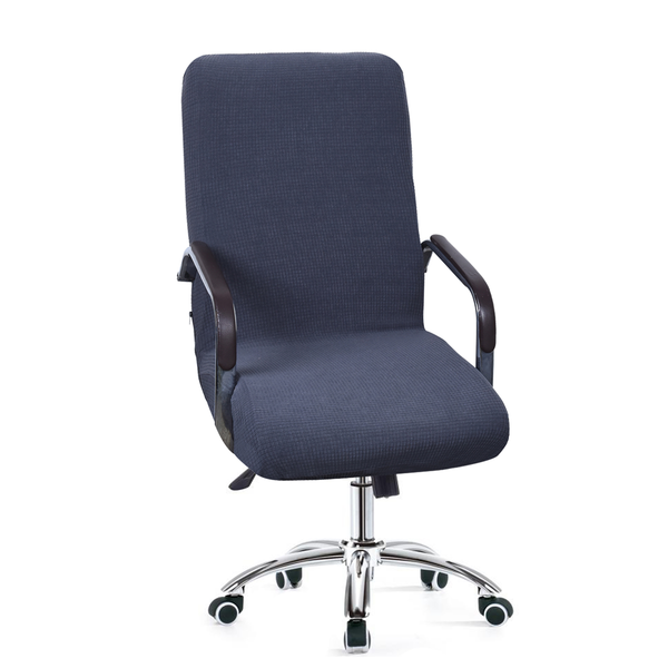 Solid Dark Color Waterproof Office Chair Cover Dark Grey