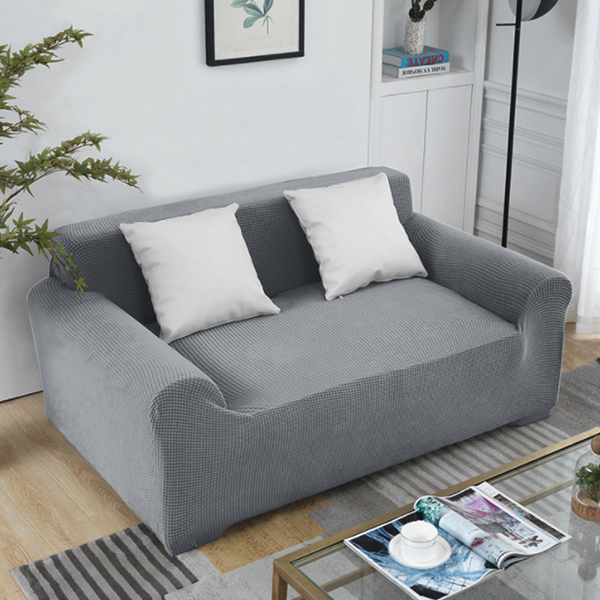 Solid Color Super Stretchy Sofa Cover Light Grey