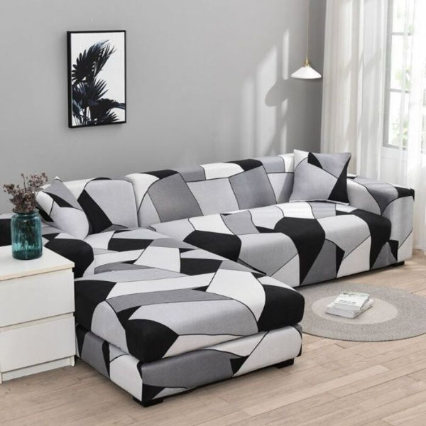 L-Shaped Sectional Couch Covers  Light Square