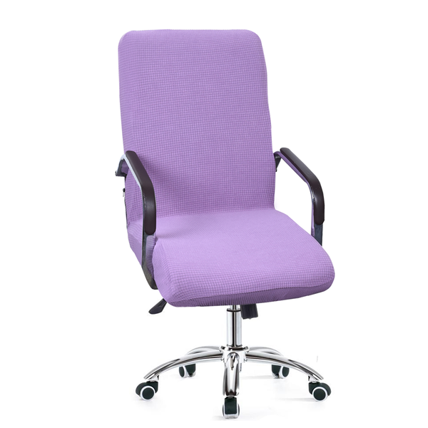Solid Light Color Waterproof Office Chair Cover Purple