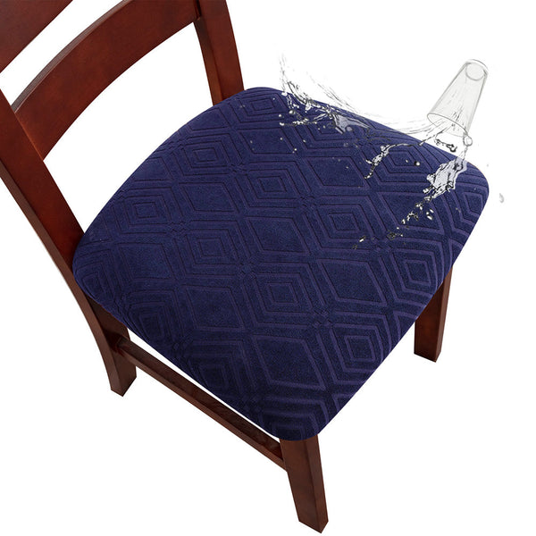 Geometric Jacquard Solid Color Stretch Chair Seat Cover