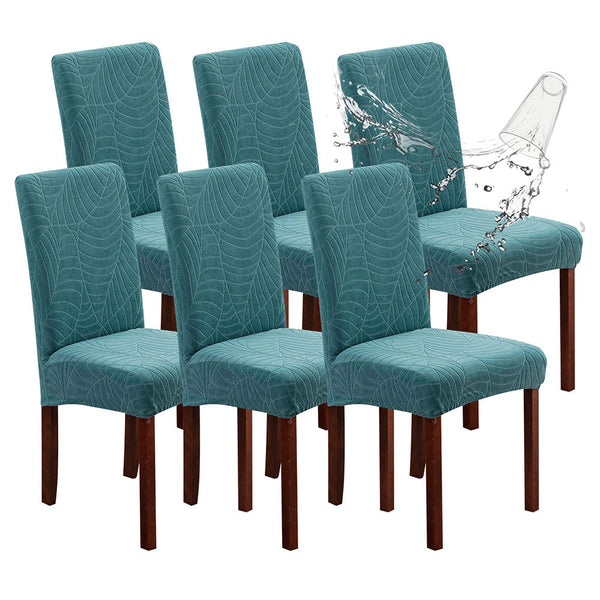 Leaf Jacquard Solid Color Stretch Chair Covers