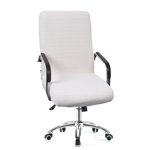 Solid Light Color Waterproof Office Chair Cover White