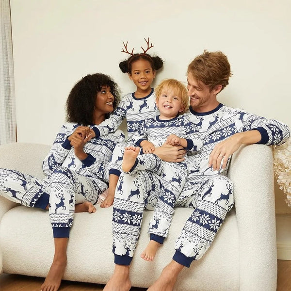 Moose Cartoon Printed Family Matching Christmas Pajamas Sets