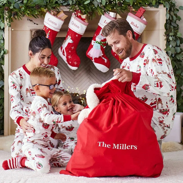 2025 Christmas Family Outfits Santa Claus Print Pajamas