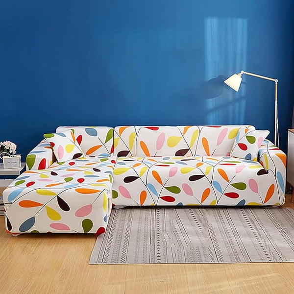 Pattern Super Stretch Sofa Cover Colorful Leaf