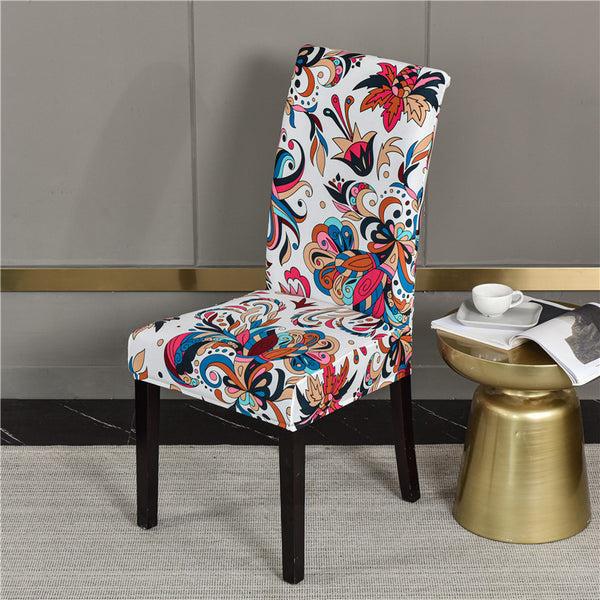 2023 New Spandex Printed Stretch Dining Chair Cover