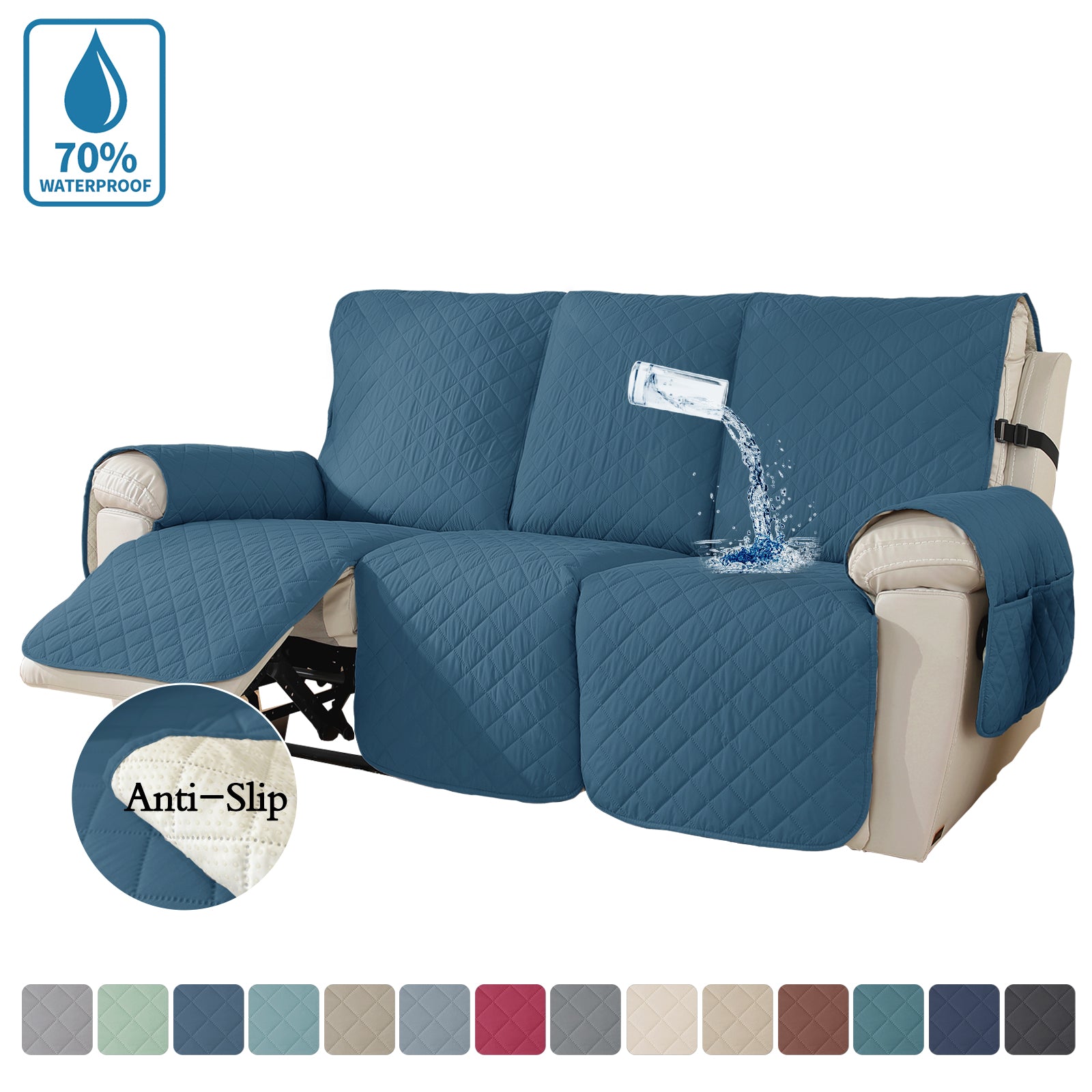Recliner Sofa Slipcover Couch Covers for Couch, 100% Waterproof Quilted