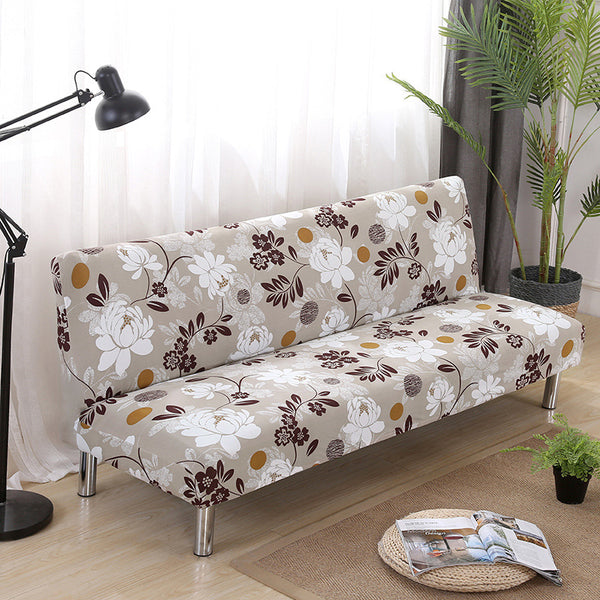 Printed Futon Armless Sofa Bed Cover