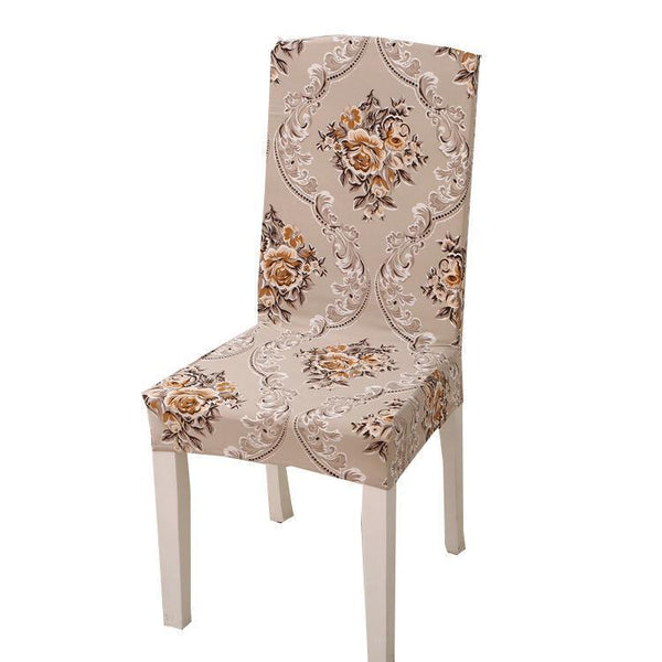 Stretchable Floral Pattern Dining Chair Slipcover Yellow flower