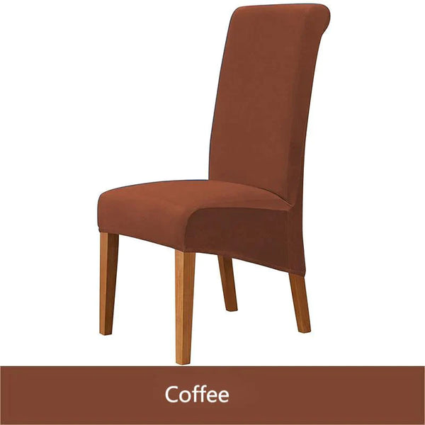 Thick Velvet Plush XL Dining Chair Covers Coffee