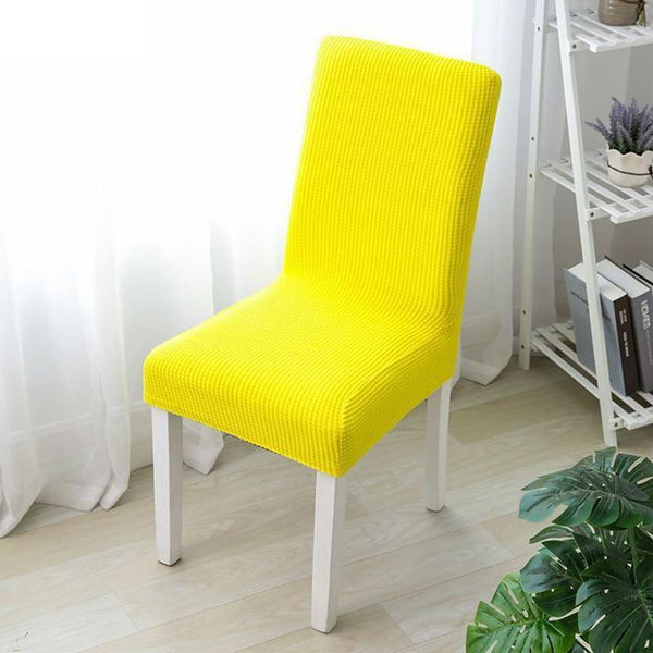 Solid Color Waterproof Stretchable Chair Covers Yellow