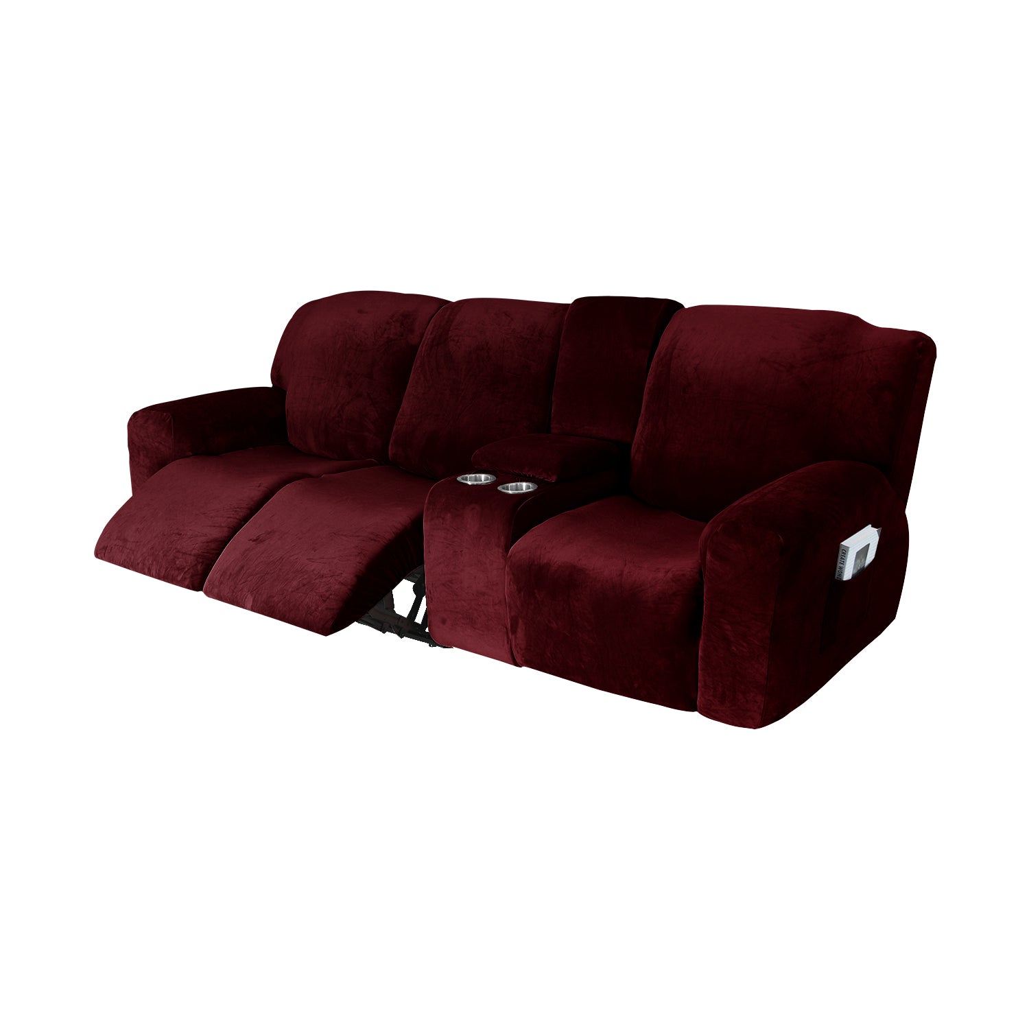 Reclining Love Seat With Middle Console Slipcover, Velvet Stretch 2 Seat Loveseat Recliner Cover, Thick Soft, Wa From 97,15 € | DHgate