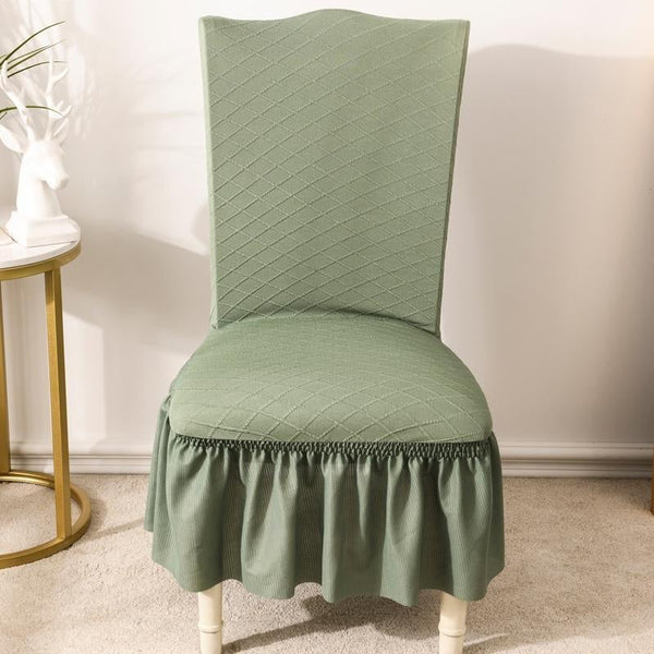 Universal High Elasticity Skirt Chair Cover Green