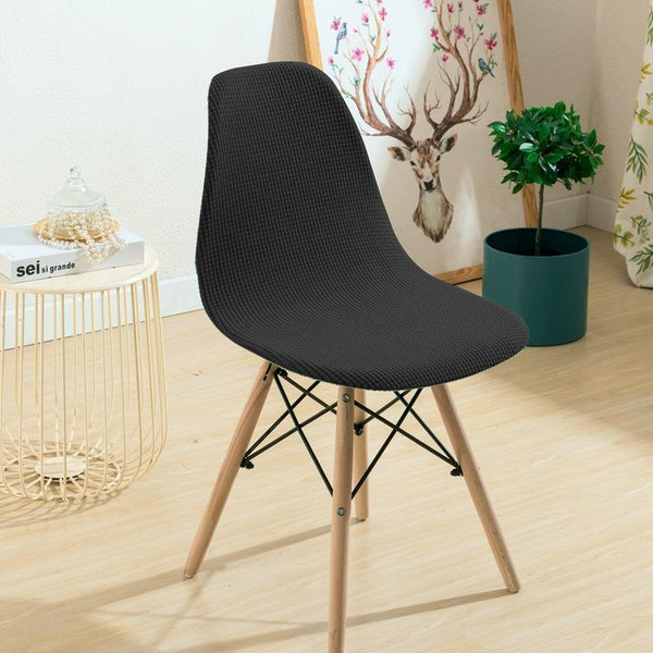 Dark Color Armless Shell Chair Cover Black