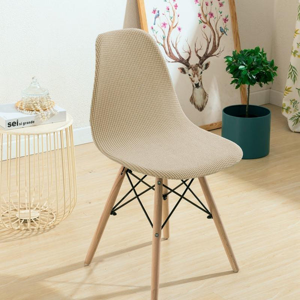 Light Color Armless Shell Chair Cover Rice Yellow