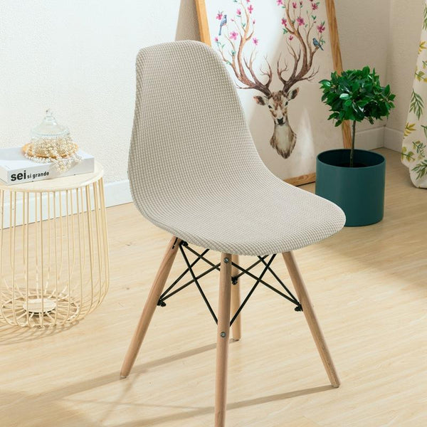Light Color Armless Shell Chair Cover White