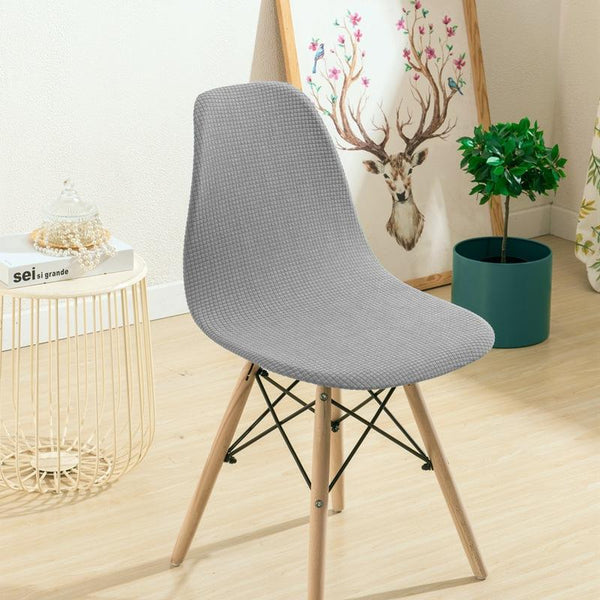 Light Color Armless Shell Chair Cover Grey