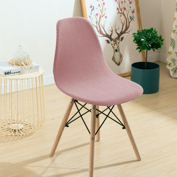 Light Color Armless Shell Chair Cover Pink