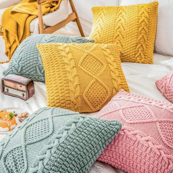 Soft woolen Knit Pillow Covers
