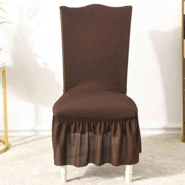 Universal High Elasticity Skirt Chair Cover Coffee