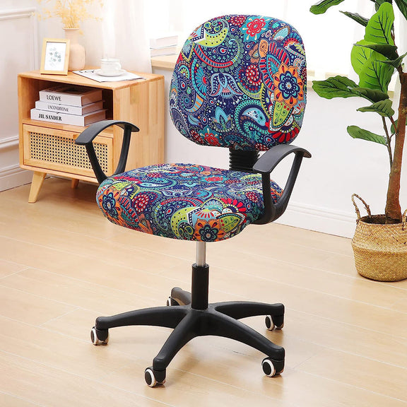 Stretch Printed Office Computer Chair Covers, Soft Spandex Universal