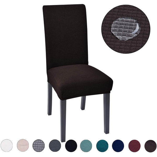 Solid Color Waterproof Stretchable Chair Covers Chocolate