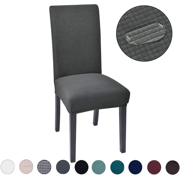 Solid Color Waterproof Stretchable Chair Covers Dark Grey