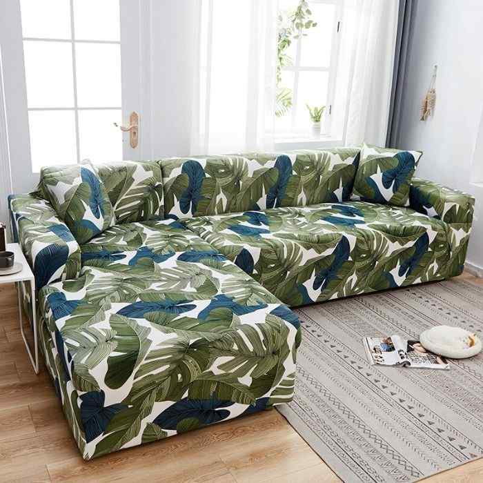 slipcover l shaped sectional Polyester Stretch sofa cover l shape ...