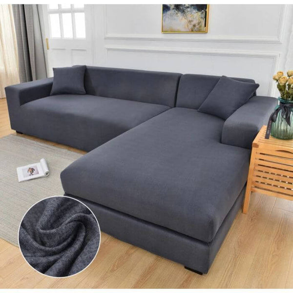 L-Shaped Sectional Couch Covers Deep Grey