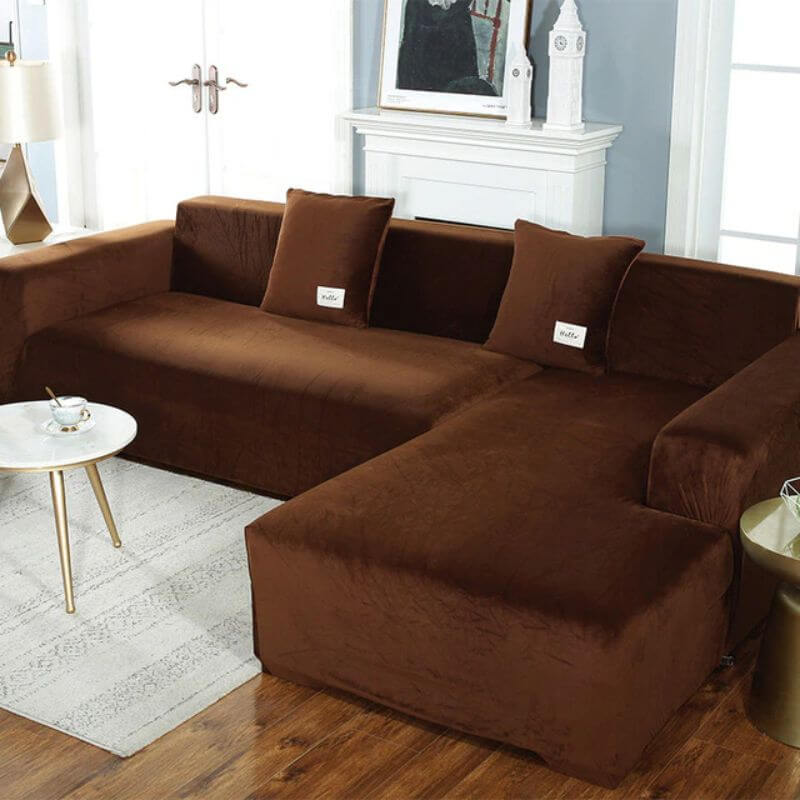 slipcover elastic couch which has Polyester Stretch sofa cover l shape ...