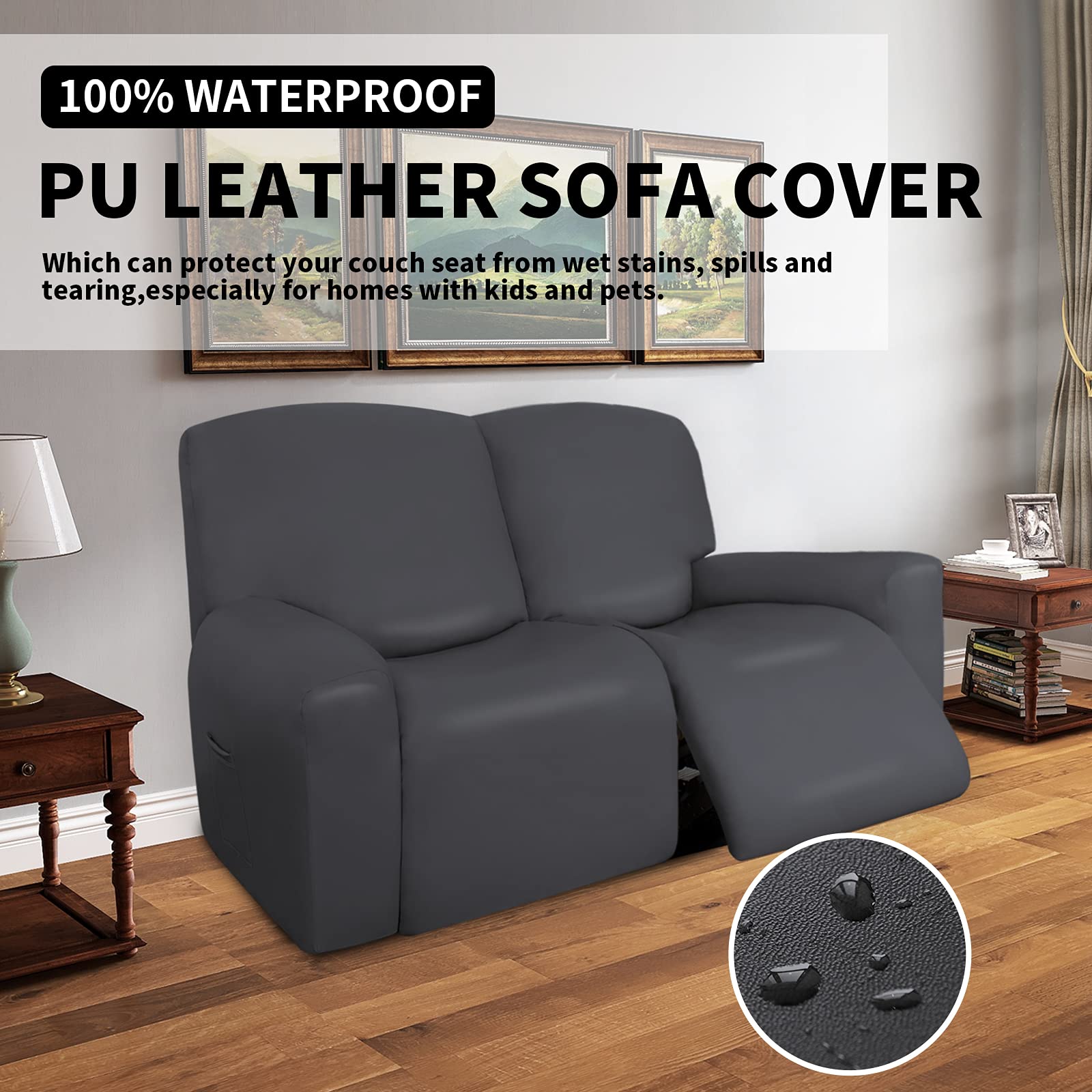 Waterproof Stretch PU Leather Recliner Slipcovers Neathouz