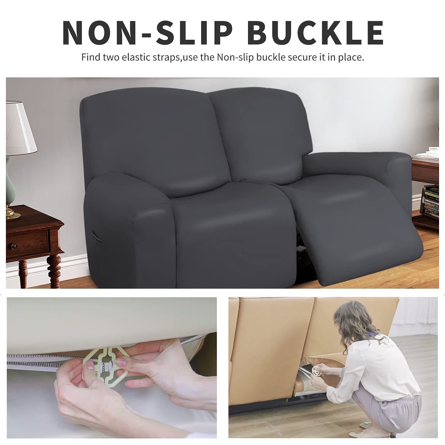 Waterproof Stretch PU Leather Recliner Slipcovers Neathouz