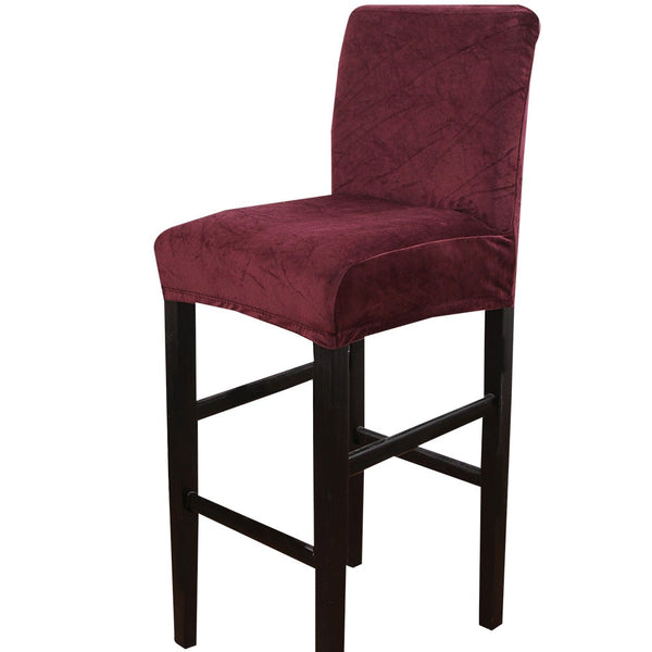 Square Bar Stools Chair Cover Wine Red